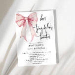 Tying Up My 20s Pink Coquette Bow 30th Birthday Invitation<br><div class="desc">Tying Up My 20s Pink Coquette Bow 30th Birthday Invitation - Celebrate her 30th birthday in style with this simple and minimal coquette pink bow birthday party invitation for her with crisp, white background and black script handwritten font. Featuring a watercolor illustration of a coquette pink bow. The mixture of...</div>