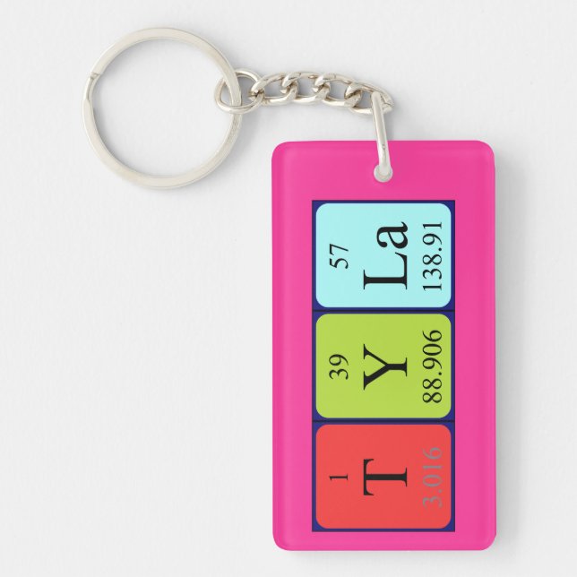 Tyla periodic table name keyring (Front)