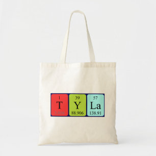 Tyla periodic table name tote bag