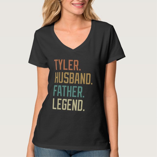 Tyler Husband Father Legend Father's Day Retro T-Shirt (Front)