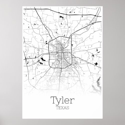 Tyler Map _ Texas _ City Map Poster