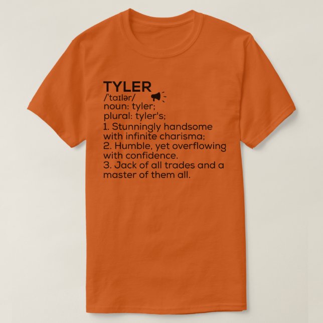 Tyler Name Definition Tyler Meaning Tyler Name Mea T-Shirt (Design Front)
