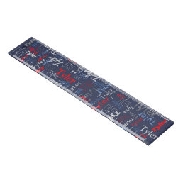 Tyler personalized name red blue gray  ruler