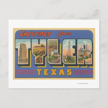 Tyler  Texaslarge Letter Scenestyler  Tx Postcard by LanternPress at Zazzle