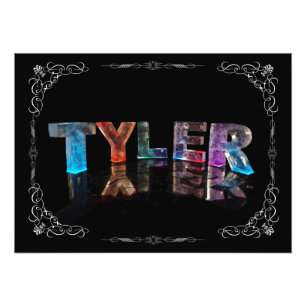 Tyler - The Name Tyler in 3D Lights (Photograph) Photo Print