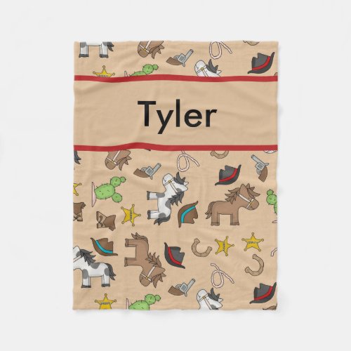 Tylers Personalized Cowboy Blanket
