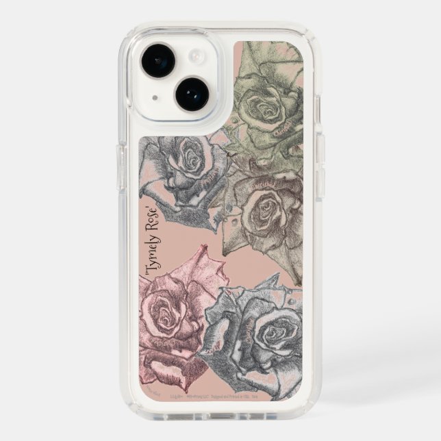 *'Tymely Rose' design on Speck case iphone 15 (Front)