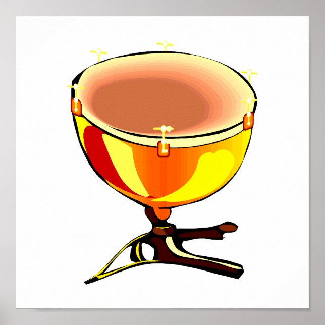 Tympani with hand tuners graphic image poster (Front)