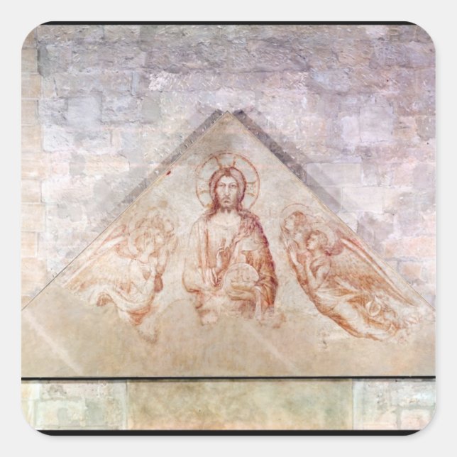Tympanum depicting Christ the Redemptor Square Sticker (Front)