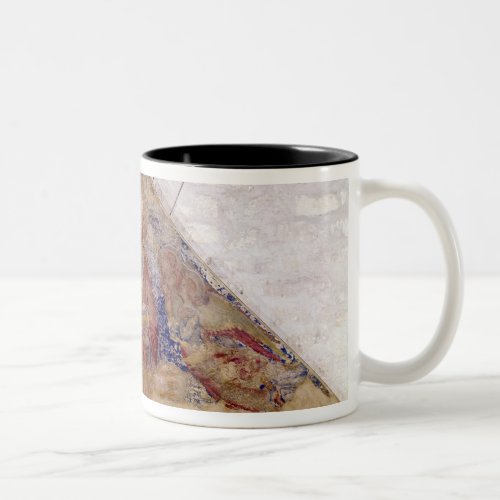 Tympanum depicting the Saviour Blessing 1341 Two_Tone Coffee Mug
