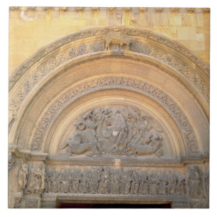 Tympanum of the porch depicting Christ in Majesty Tile