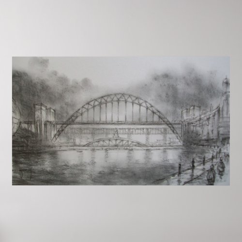 Tyne Bridge from the Quayside Newcastle Print