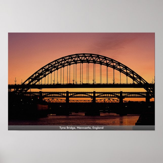 Tyne Bridge, Newcastle, England Poster (Front)