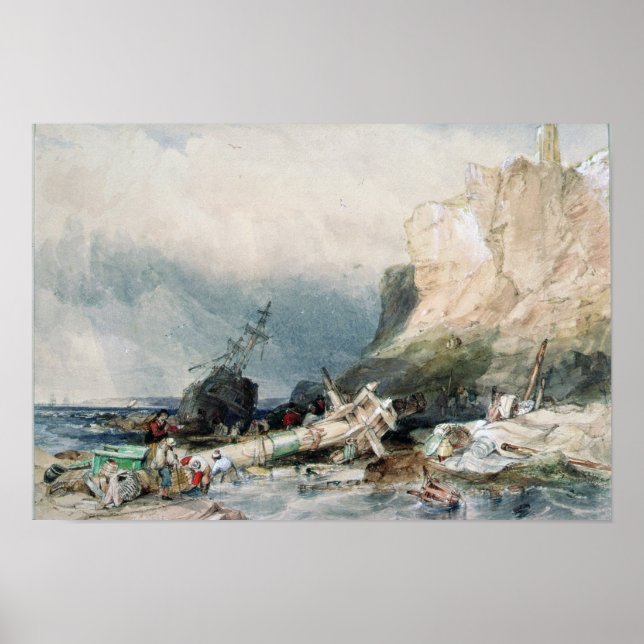 Tynemouth Castle, Tyne and Wear, with Wreck Poster (Front)