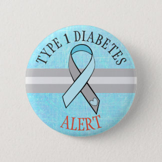 Type 1 Diabetes Alert Blue Gray Button