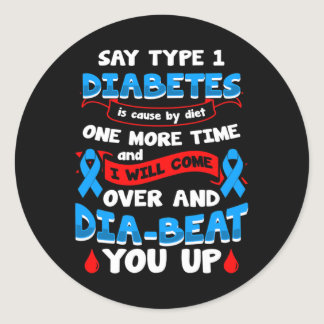 Type 1 Diabetes Awareness 1 Classic Round Sticker