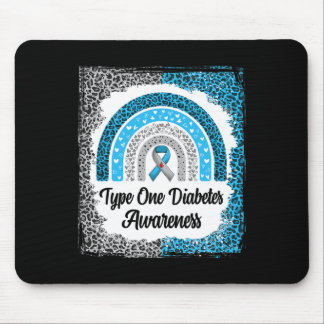 Type 1 Diabetes Awareness Bleached Rainbow Leopard Mouse Pad