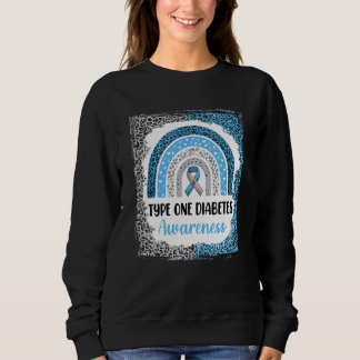 Type 1 Diabetes Awareness Bleached Rainbow Leopard Sweatshirt