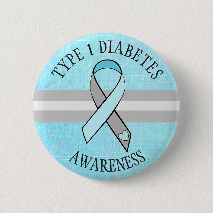 Type 1 Diabetes Awareness Blue Gray Button Zazzle Com Type 1 diabetes (t1d) is an autoimmune condition in which the pancreas can no longer produce insulin to control your blood sugar naturally. type 1 diabetes awareness blue gray button zazzle com