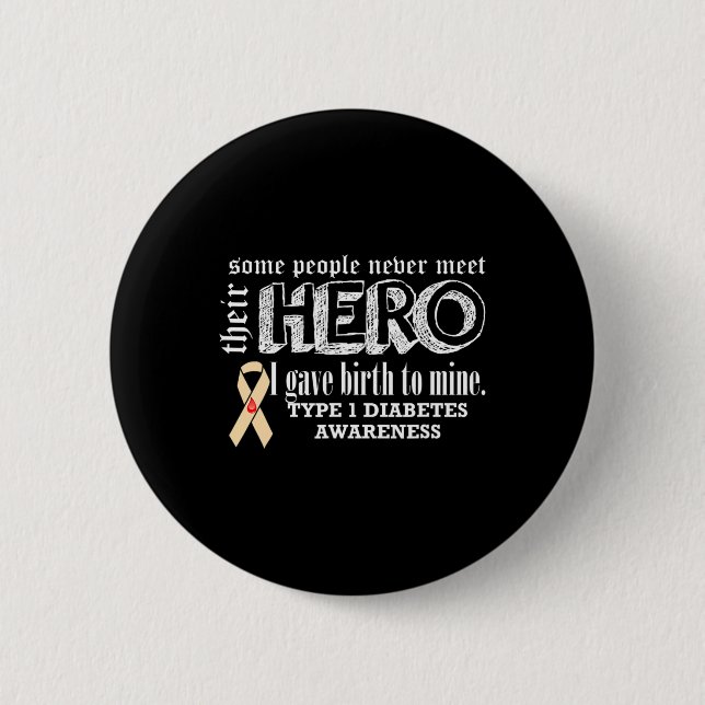Type 1 Diabetes Awareness  Button (Front)