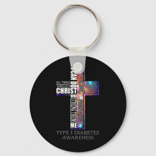 TYPE 1 DIABETES Awareness - Christmas Gift Keychain