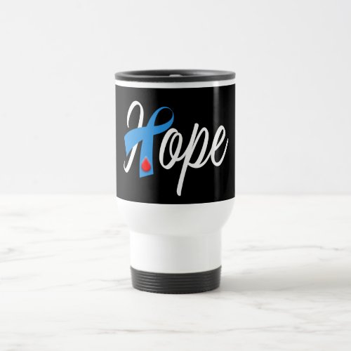 Type 1 Diabetes Awareness Hope Blue Ribbon Travel Mug