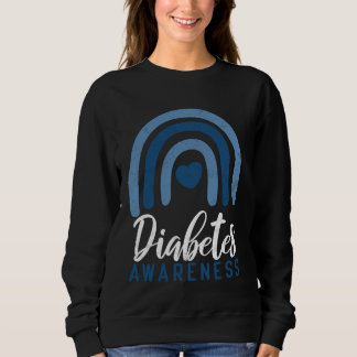 Type 1 Diabetes Awareness Kids T1D Retro Rainbow D Sweatshirt