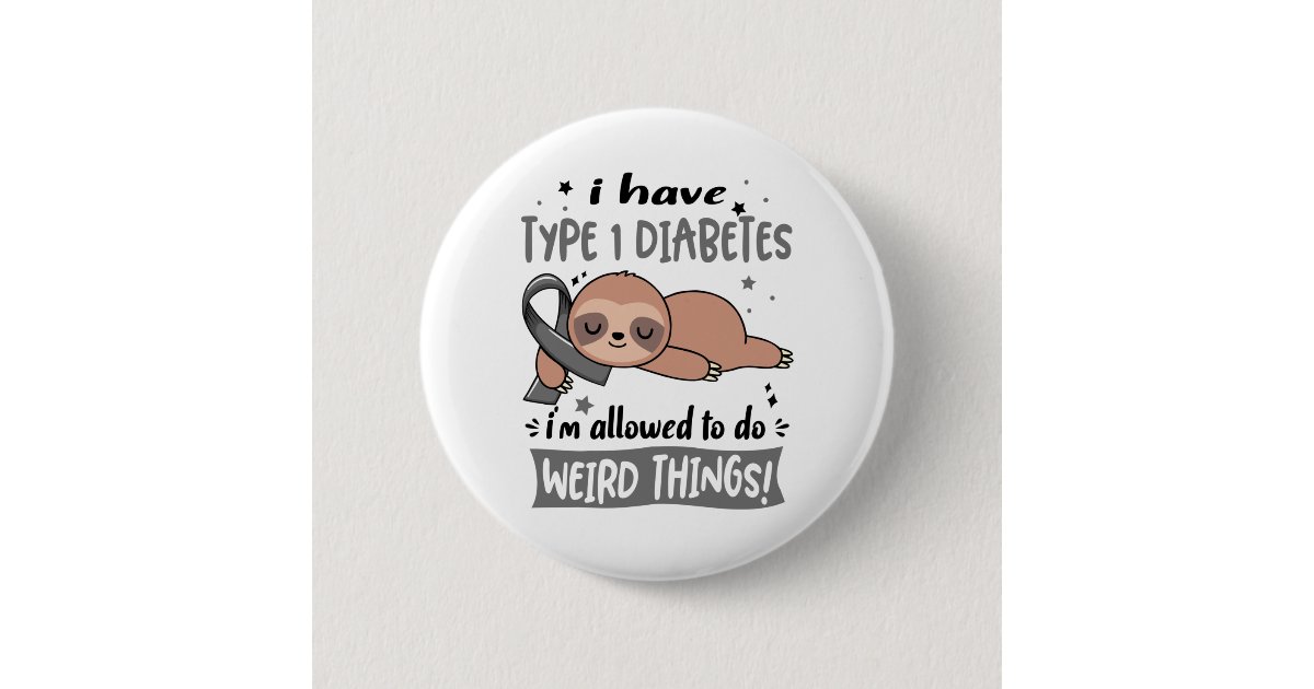 Type 1 Diabetes Awareness Month Ribbon Gifts Button | Zazzle