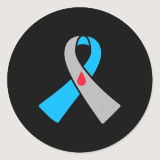 Type 1 Diabetes Awareness Ribbon Badge  Classic Round Sticker