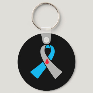 Type 1 Diabetes Awareness Ribbon Badge  Keychain