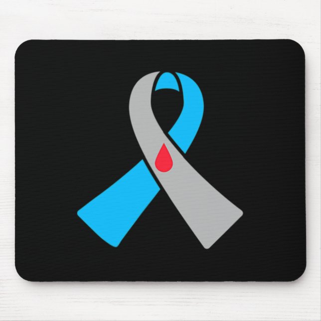Type 1 Diabetes Awareness Ribbon Badge  Mouse Pad (Front)