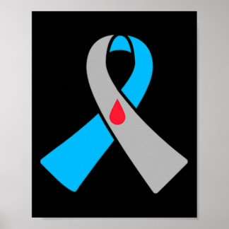 Type 1 Diabetes Awareness Ribbon Badge  Poster