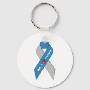 Type 1 Diabetes Awareness Ribbon Keychain