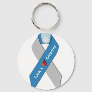 Type 1 Diabetes Awareness Ribbon Keychain