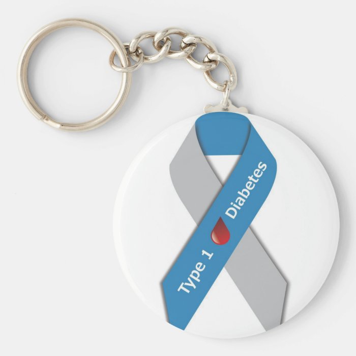 Type 1 Diabetes Awareness Ribbon Keychain