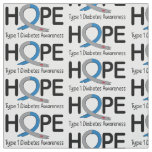 Type 1 Diabetes Awareness Ribbon of Hope Fabric