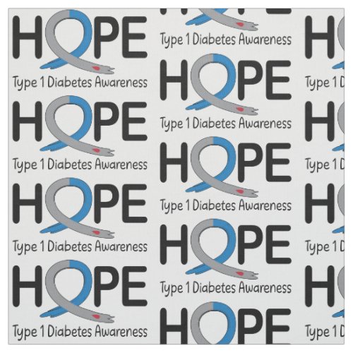 Type 1 Diabetes Awareness Ribbon of Hope Fabric