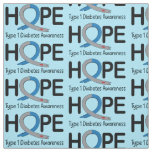 Type 1 Diabetes Awareness Ribbon of Hope Fabric
