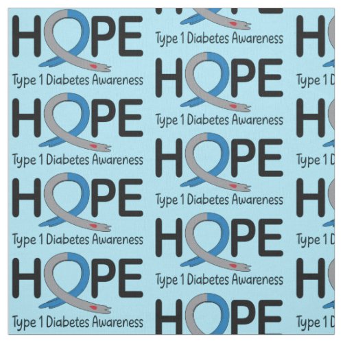 Type 1 Diabetes Awareness Ribbon of Hope Fabric