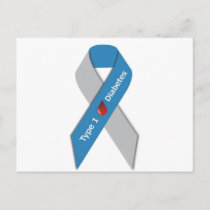 Type 1 Diabetes Awareness Ribbon Postcard
