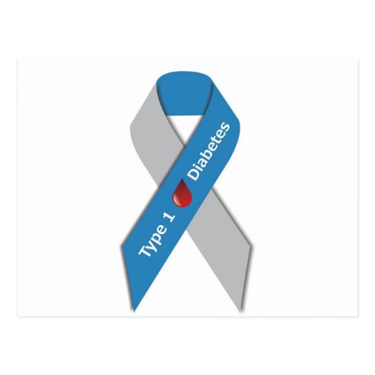 Type 1 Diabetes Awareness Ribbon Postcard | Zazzle.com