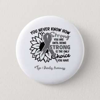 Type 1 Diabetes Awareness Ribbon Support Gifts Button