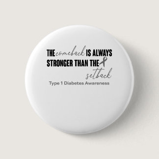 Type 1 Diabetes Awareness Ribbon Support Gifts Button