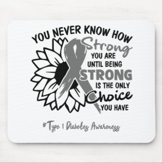 Type 1 Diabetes Awareness Ribbon Support Gifts Mouse Pad