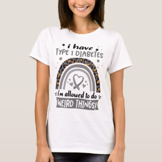 Type 1 Diabetes Awareness Ribbon Support Gifts T-Shirt