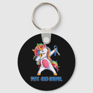 Type 1 Diabetes Awareness Ribbon T1d Unicorn Girls Keychain