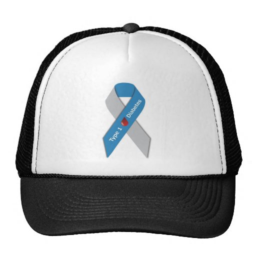 Type 1 Diabetes Awareness Ribbon Trucker Hat | Zazzle