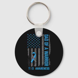 Type 1 Diabetes Awareness T1d Dad Of Warrior Type Keychain