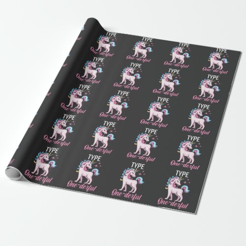 Type 1 Diabetes Awareness Unicorn Diabetic Patient Wrapping Paper