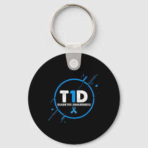 Type 1 Diabetes Awareness Vintage Diabetic T1d Dad Keychain